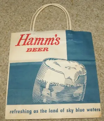 Vintage 1960s Hamm's Beer Paper Bag 6 Pack Carrier Hamm's Brewing Co St. Paul Mn • $10.95