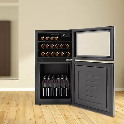 34  Built-in Dual Zone Fridge Dual Door Wine Cooler Beverage Refrigerator • $228