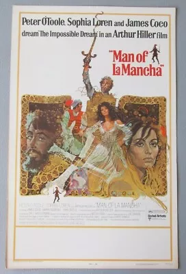 Man Of Lamancha Original 14x22 Window Card Movie Poster 1972 Sophia Loren • $35