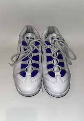 Vintage Dexter Bowling Shoes Mens Size 10M White/Blue Leather And Fabric • $14.99