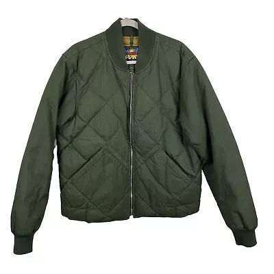 Eddie Bauer 1936 Skyliner Quilted Down Zip Jacket Bauer Green Mens XL Bomber • $139.99