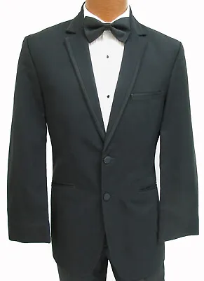 Men's Black Connery Tuxedo Jacket Suit Blazer Two Button With Notch Lapels 46XL • $19.99