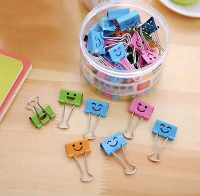 Smiling Binder Paper Clips - 40 Pcs 19mm Mini Colored Metal Fun Clip • $9.99