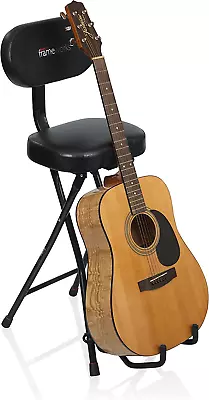 Portable Musician Stool And Stand For Acoustic Guitar Street Performer Chair GTR • $142.07