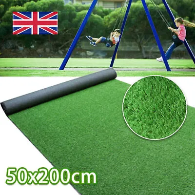 Artificial Grass Outdoor Garden Fake Turf Grass Carpet Balcony Rug 50*200CM • £13.59