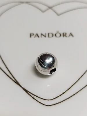 Genuine Pandora Silver Plain Round Clip Charm S925 ALE. • £10