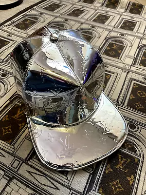 Louis Vuitton Mirror Monogram Cap Silver Size 60 MP3116 • $1700