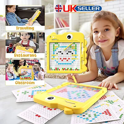 Magnetic Drawing Board For Kids Doodle Dot Art Educational Preschool Toys UK • £14.29