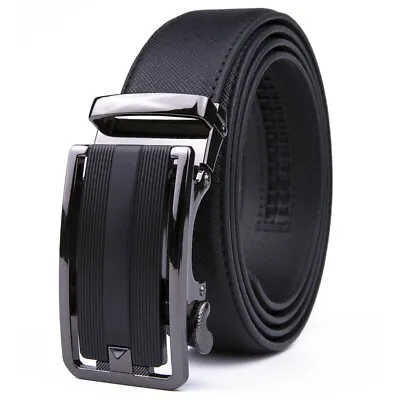 Mens Belts Leather Dress Belts Ratchet Belt Automatic Buckle Size Customized • $10.99