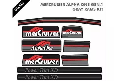 Mercruiser Most Complete Alpha One Gen One W/gray Rams Sticker Set • $19.50