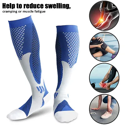 4x (S~XXL) Miracle Women Sport Support Leg Calf Men 20-30mmHg Compression Socks • $8.21