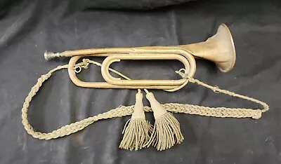 Military Bugle Frank Holton & Co. Elkhorn Wisconsin 11520 Knots & Cord 1910-11 • $300