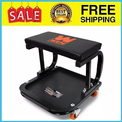 Rolling Mechanic Seat Repair Stool Seat W/ Onboard Storage Garage Shop 250 Lb • $31.39