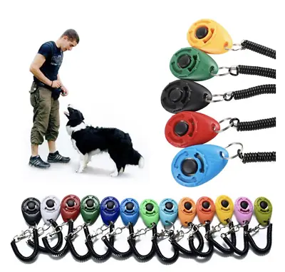 $6.39 • Buy Puppy Dog Pet Training Clicker Whistle With Wrist Strap Obedience Training Tool