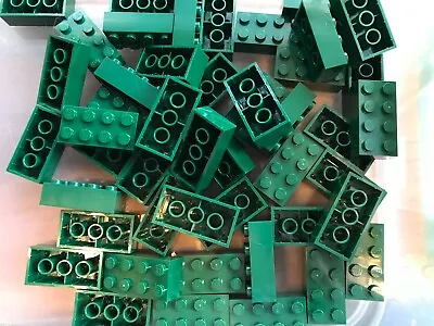 $4.99 • Buy Lego- New-dark Green- #3001-2 X 4 Brick 25 Pieces