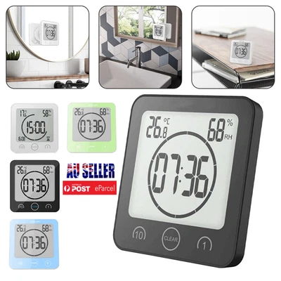 $21.84 • Buy Waterproof Bathroom Digital Shower Clock Timer Alarm Temperature Meter Humidity
