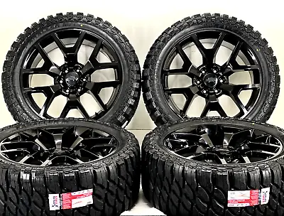 22  Factory Black Cadillac Chevy Silverado Gmc Black Wheels Rims Tires 33   • $2199