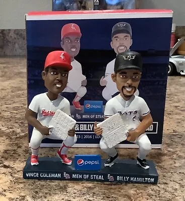 Vince Coleman & Billy Hamilton Men Of Steal MLiB Single Season Steals Bobblehead • $20