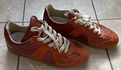 Maison Martin Margiela Replica Sneaker Orange Lambskin/Suede Men’s Sz 40/ US 7 • $195