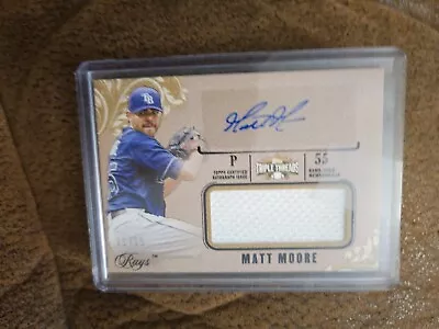 2014 Topps Triple Threads Unity Gold Jumbo Relic Autograph Matt Moore #/25 Rays  • $9.99