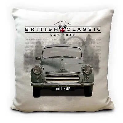 £14.99 • Buy Personalised Morris Minor Classic Car Cushion Cover Gift - Your Name 16 Inch