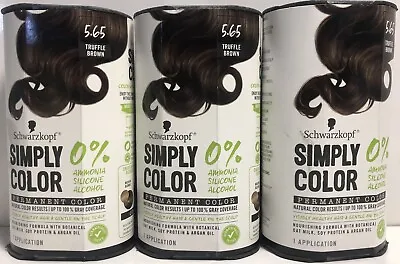 $23.74 • Buy Schwarzkopf Simply Color Permanent Hair Color TRUFFLE BROWN (#565) - Lot Of 3