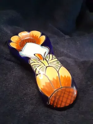 Talavera MEXICAN FOLK ARTPotter SPOON REST Featuring A Calla Lily In The Center. • $6.61