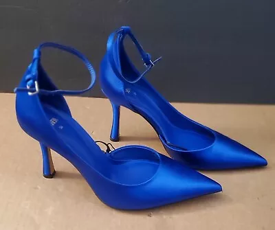 New Zara Heeled Slingbacks Blue Shoes Size 36 (6US) • $58