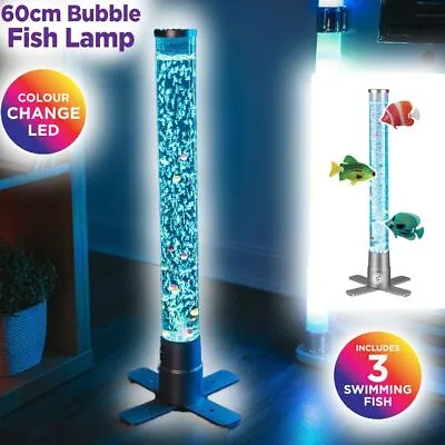 £23.95 • Buy 🔥LED Bubble Lamp RGB Colour Changing Novelty Fish Light Tower Sensory Lighting