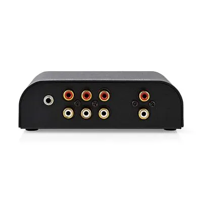 4 Port Way 2 RCA PHONO Audio Switch Box In/Out Manual Stereo Selector Splitter • £29.92