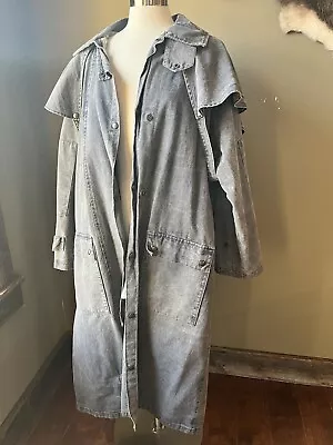 The Australian Outback Collection Vintage Denim Duster Trench Jacket Size L • $69.99