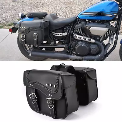 Motorcycle Black Saddle Bags For Sportster XL 883 XL 1200 Side Tool Bag Luggage • $116.03