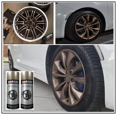 Bronze Wheel & Rim Steel Aluminum Coating Protect Brake Dust Spray Paint High 2P • $43.92