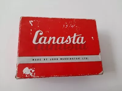 VINTAGE CANASTA CARD GAME  By JOHN WADDINGTON LTD 1950's  WITH INSTRUCTIONS • £5