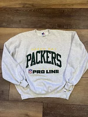 Green Bay Packers Vintage Champion Crewneck Adult XL  Gray Pro Line Sweatshirt • $24.99