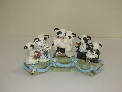 Vintage 1995 Mary's Moo Moos Lot Of 5 Wedding Party Figurines Hay Bale Display • $26.99