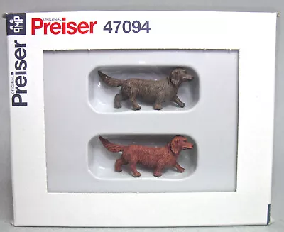 PREISER 47094 2 Dachshunds  1:25 Near G Scale New Boxed • £9.99