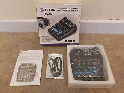 Teyun 4-channel Microphone Digital Mixer DJ Broadcast KTV Mixing Amplifier  • £44.99