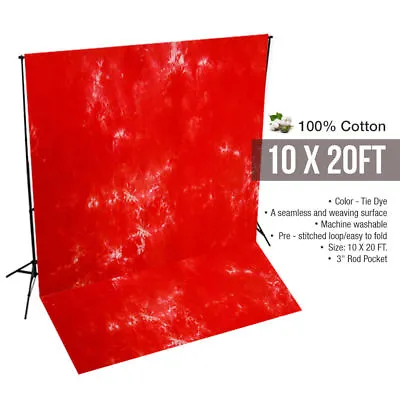 10 X 20 Ft Photo Studio Hand Painted Signal Red Hand Dyed Backdrop • $65.32