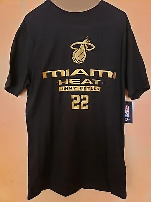 Miami Heat #22 Jimmy Butler Medium Black Gold Standard T-shirt NBA • $20