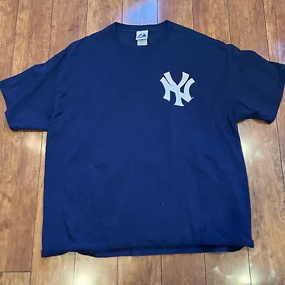 2008 Majestic New York Yankees Dad T-Shirt 2XL Navy Blue Baseball. • $19.99