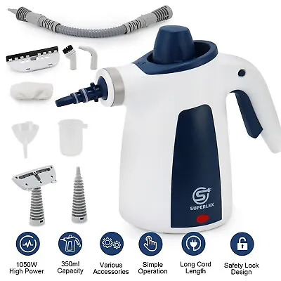 Handheld Steam Cleaner 10 In 1 Portable Electric Multipurpose Steamer 1050 W • £21.89