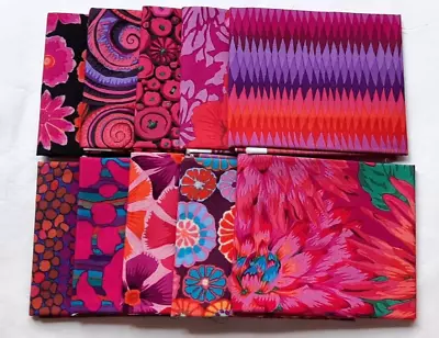 10 Fat Quarters - Magenta Kaffe Fassett - FQ 18 X 22 100% Cotton Fabric • $32.99