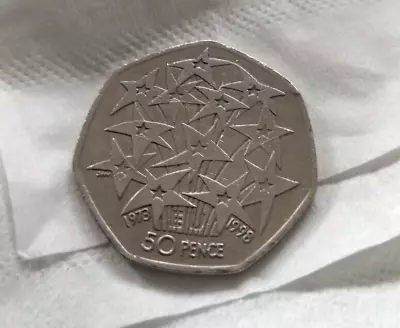 1998 European Union (Stars) 50p Coin Fifty Pence • £0.99