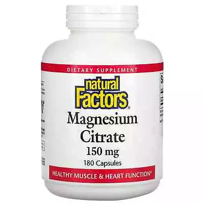 2 X Natural Factors Magnesium Citrate 150 Mg 180 Capsules • $54.12