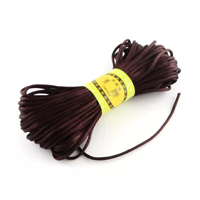 £3.29 • Buy 20m Coconut Brown Rattail Satin Cord 2mm - Kumihimo Macrame Chinese Knot -P00908
