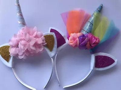 Kids Children Girls Unicorn Horn Pony Costume Birthday Party Hair Head Band PROP • $14.40