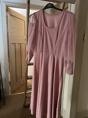 £15 • Buy Home Made Pink Dress Vintage 60's 70's Frilly Unique  (fit Uk8-10)