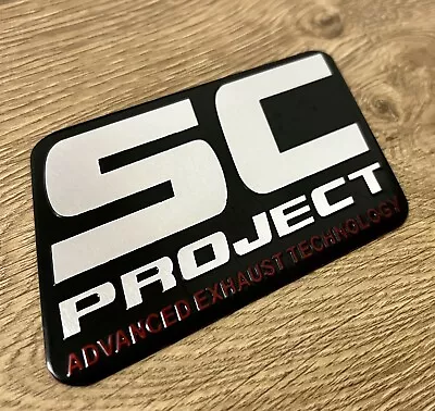 SC Project Metal Badge Exhaust Sticker Decal Heatproof 100mm X 70mm • $5.91