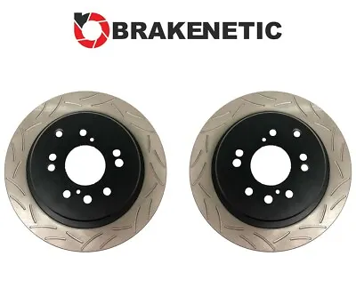 REAR BRAKENETIC Premium GT Slot Brake Rotors Z32 300ZX Conversion 4/5LUG • $256.78